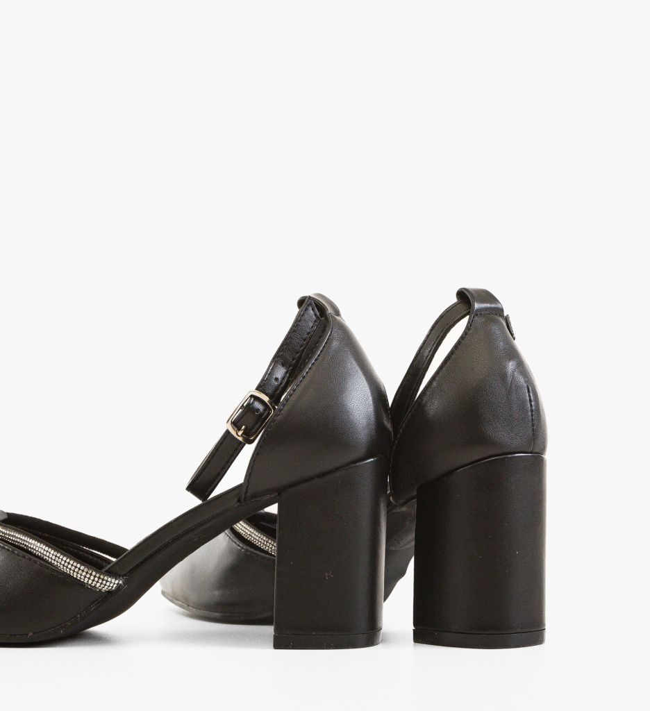 Pantofi cu Toc Eleganți Lynes Negri - imagine 6
