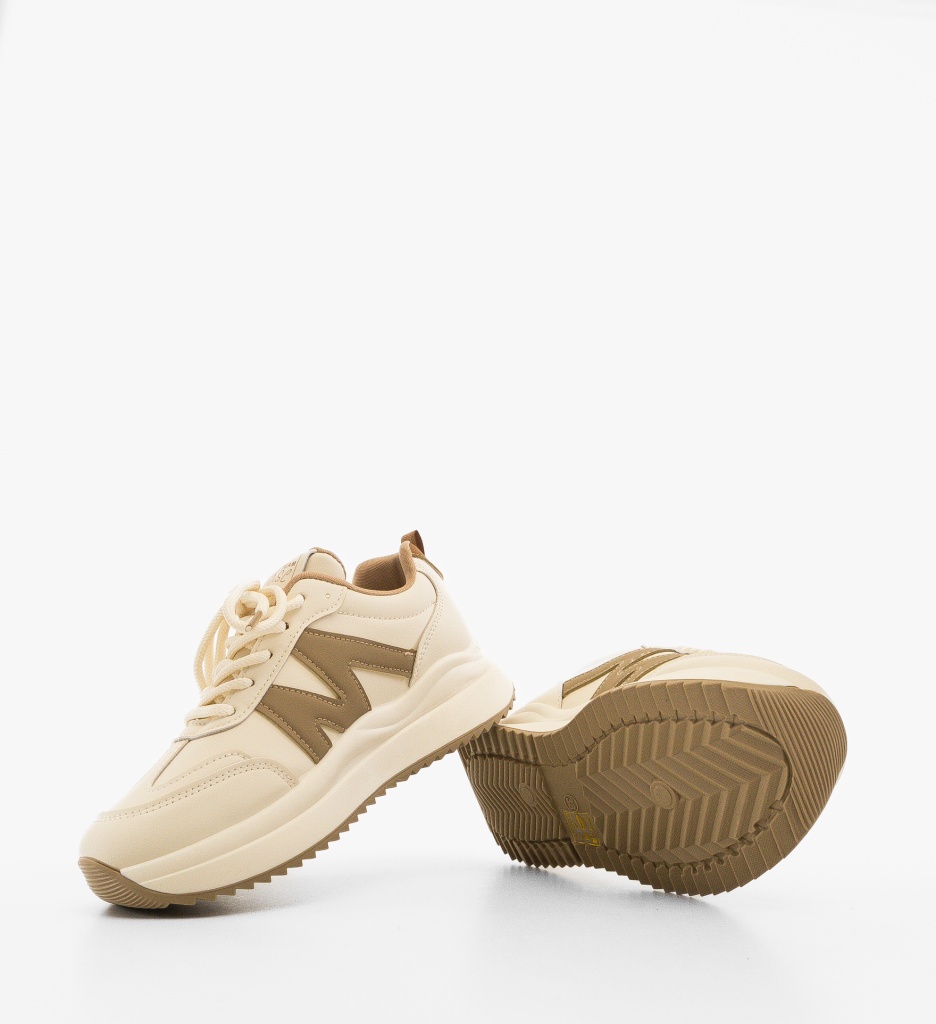 Sneakers Dama Zuhra Bej - Confort & Stil - imagine 5