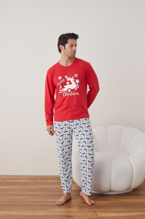Pijama Crăciun Bumbac Serena - Renul Moșului
