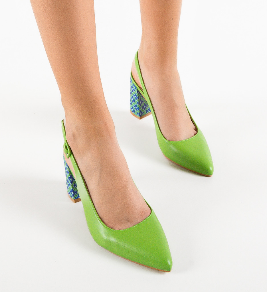 Pantofi Rafda Verzi cu Toc | Eleganță Asigurată - imagine 2