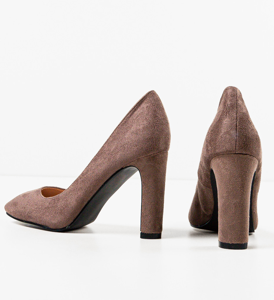 Pantofi dama Greer Khaki cu toc elegant
