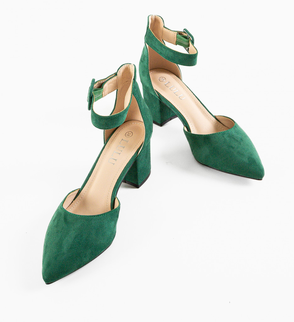 Pantofi Dama Anerose Verzi cu Toc Eleganți - imagine 6