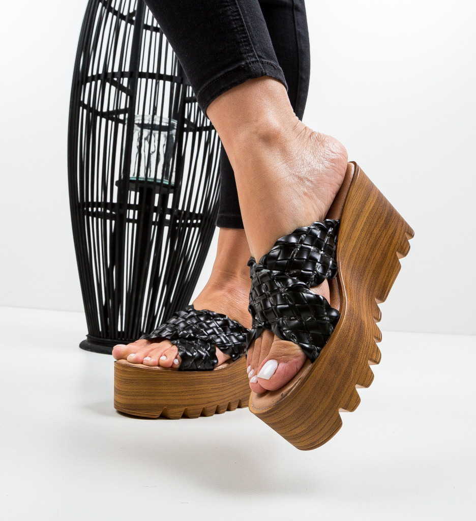 Sandale Platforme Ellie Negre - Stil si Confort - imagine 4