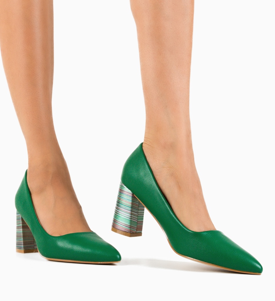 Pantofi Dama Verzi cu Toc Jaylen | Eleganță Maximă - imagine 2