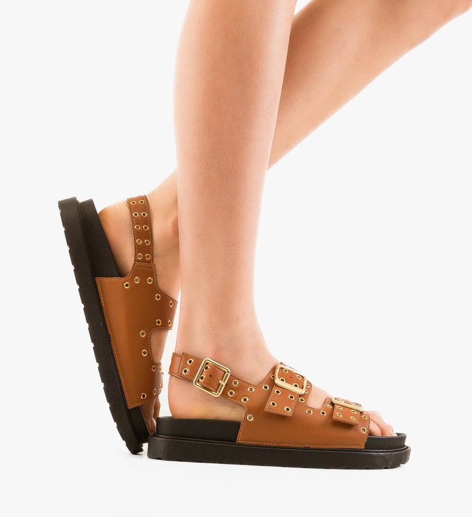 Sandale Dama Rhea Camel - Elegante și Confortabile - imagine 2