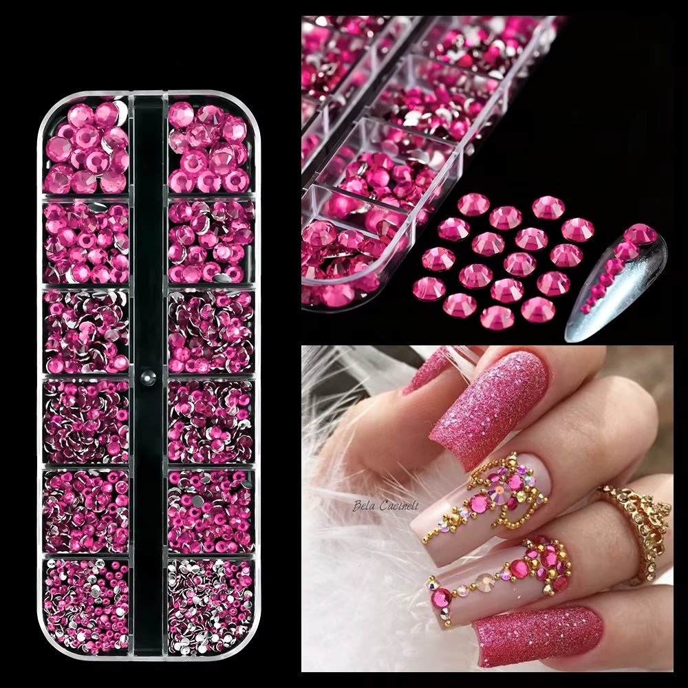 Strasuri Unghii Marquise Fucsia | Nail Art Strălucitor