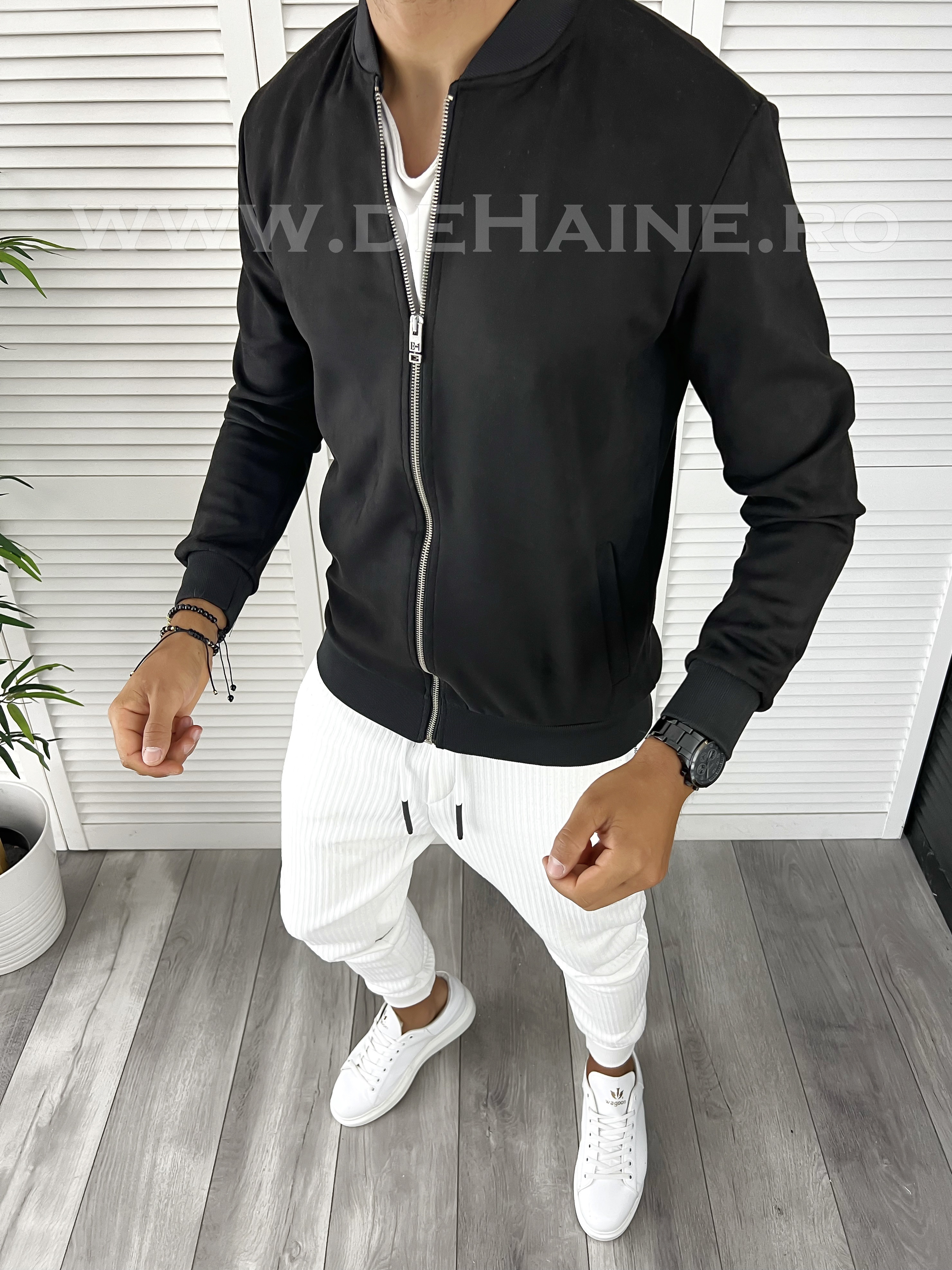 Hanorac Barbati Negru Slim Fit - Stil Casual Modern