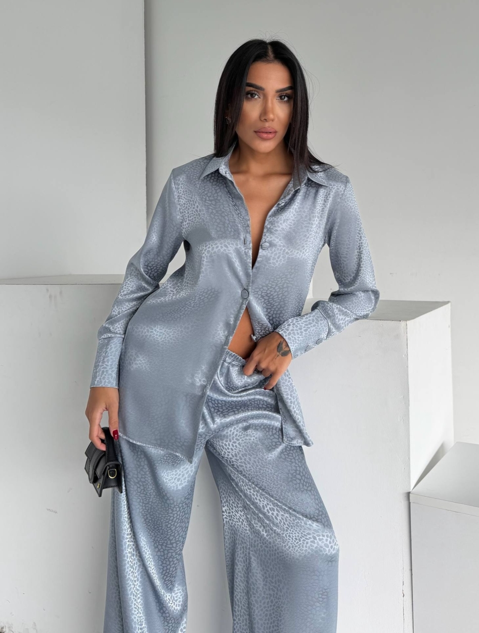 Set Pijama Dama Delis Gri 2 Piese - imagine 5