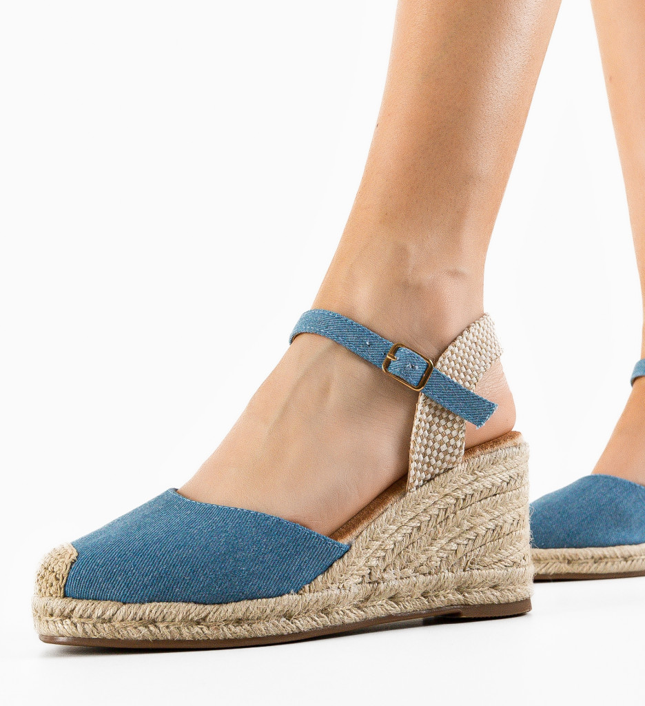 Sandale Platforme Dama Albastre Moana - Stil & Confort - imagine 5