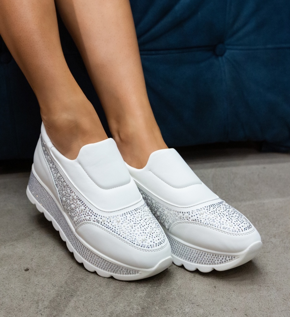 Pantofi Casual Sharon Albi - Confort și Stil - imagine 2