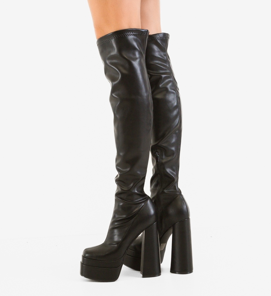 Cizme Dama Morden Negre | Stil Urban - imagine 4
