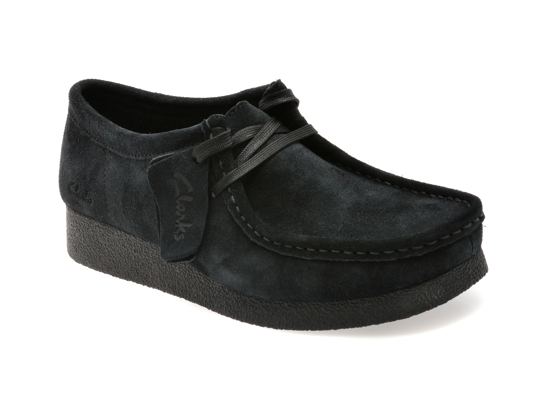 Mocasini Clarks Wallabee Evo negri din piele intoarsa