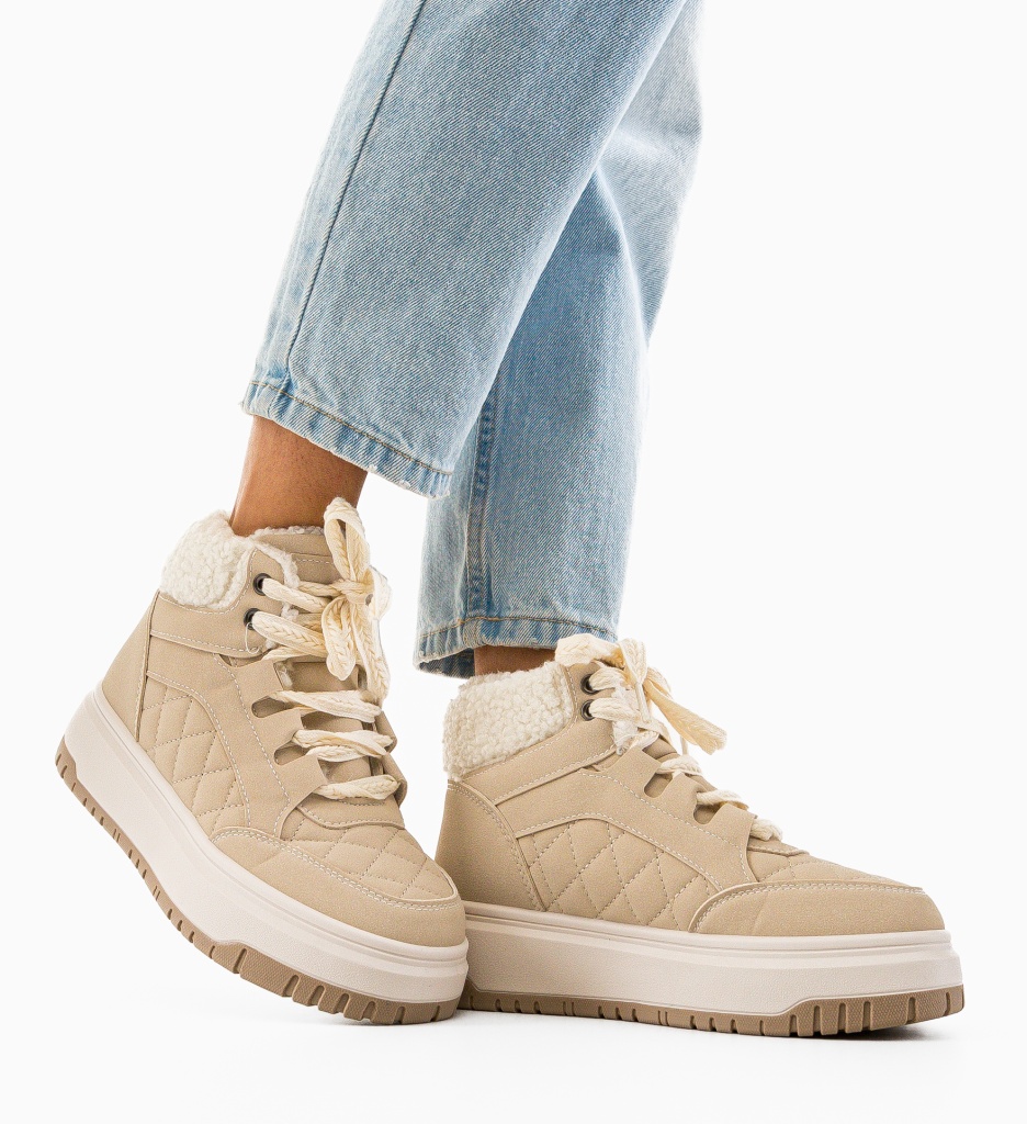 Sneakers Dama Yry Bej - Confort și Stil - imagine 2