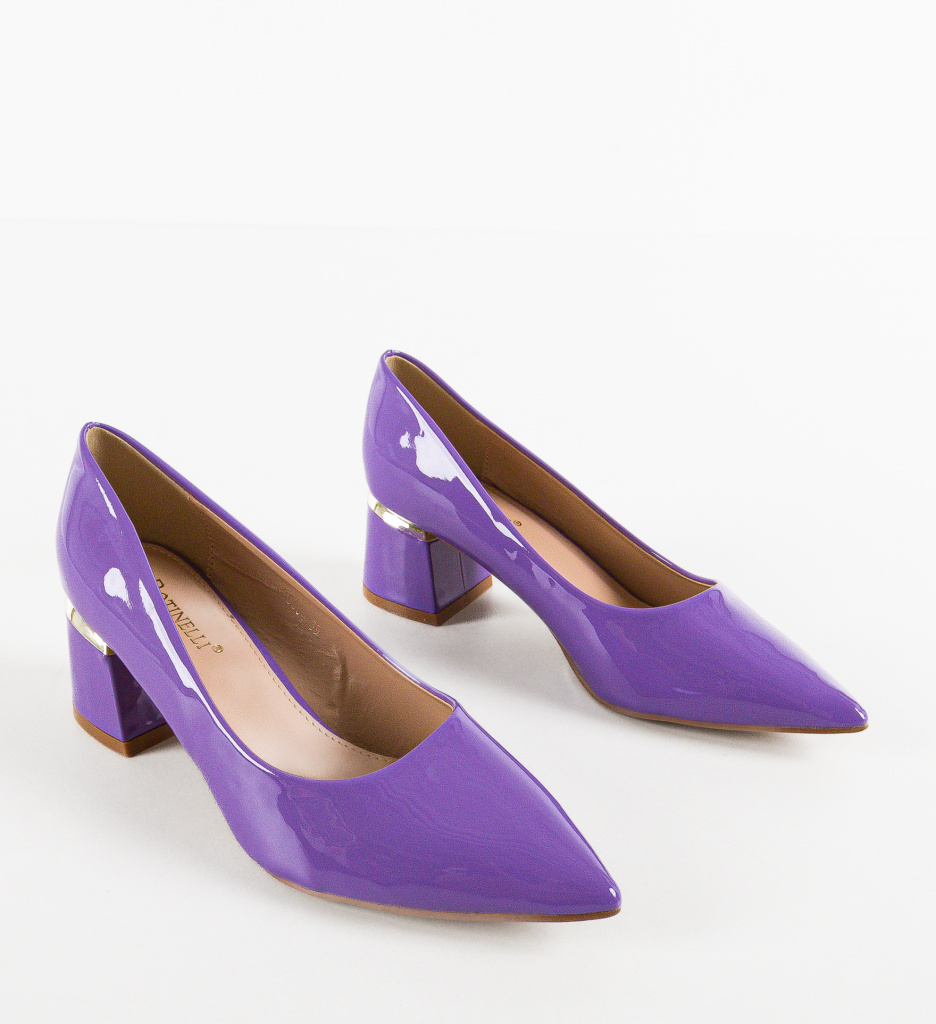 Pantofi dama Fedlimi Mov | Eleganți cu Toc - imagine 6
