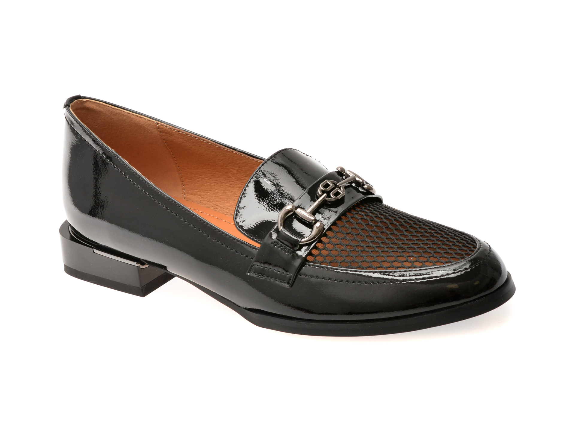 Mocasini EPICA negri din piele lacuită - Eleganță