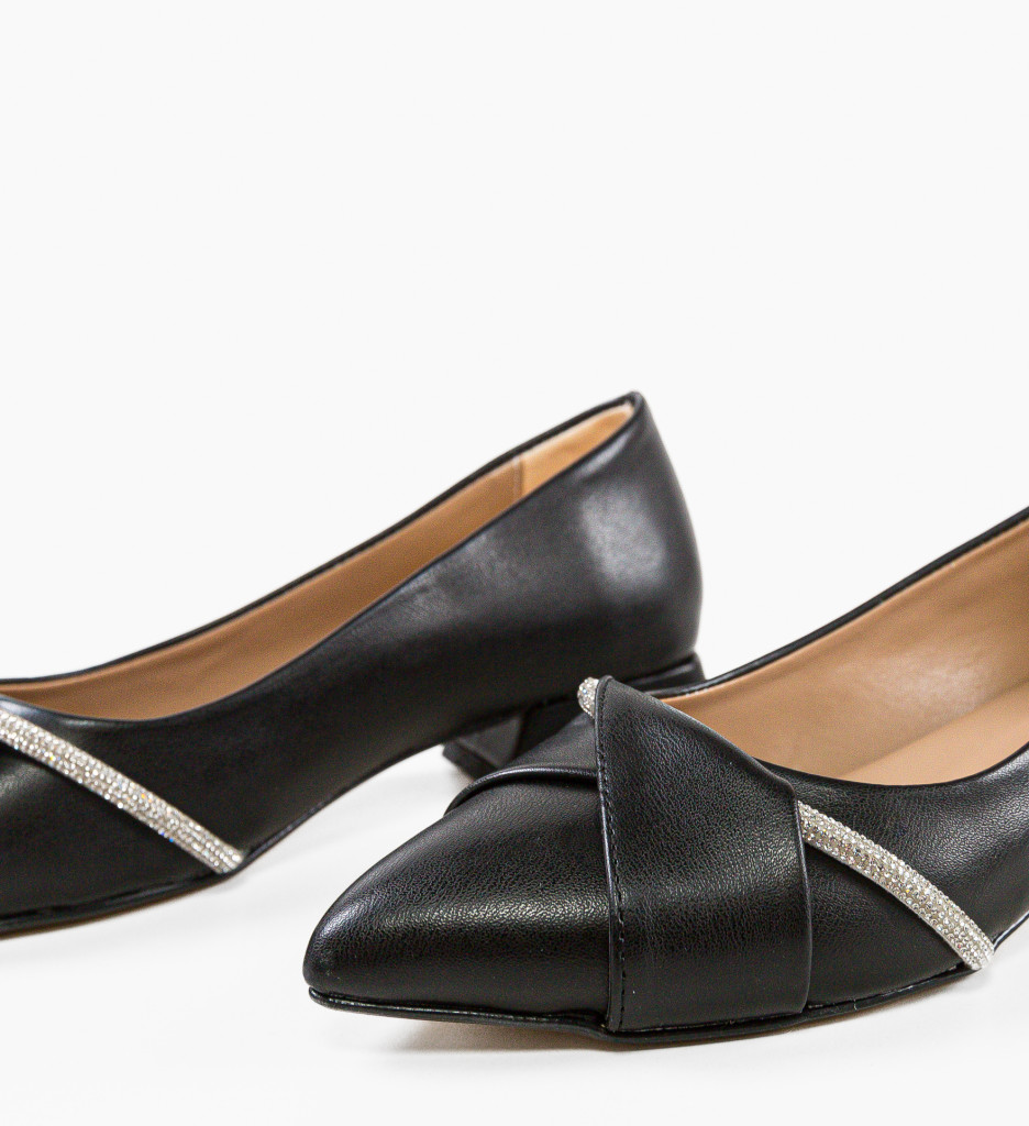 Pantofi Barysan Negri Eleganți cu Toc - imagine 7