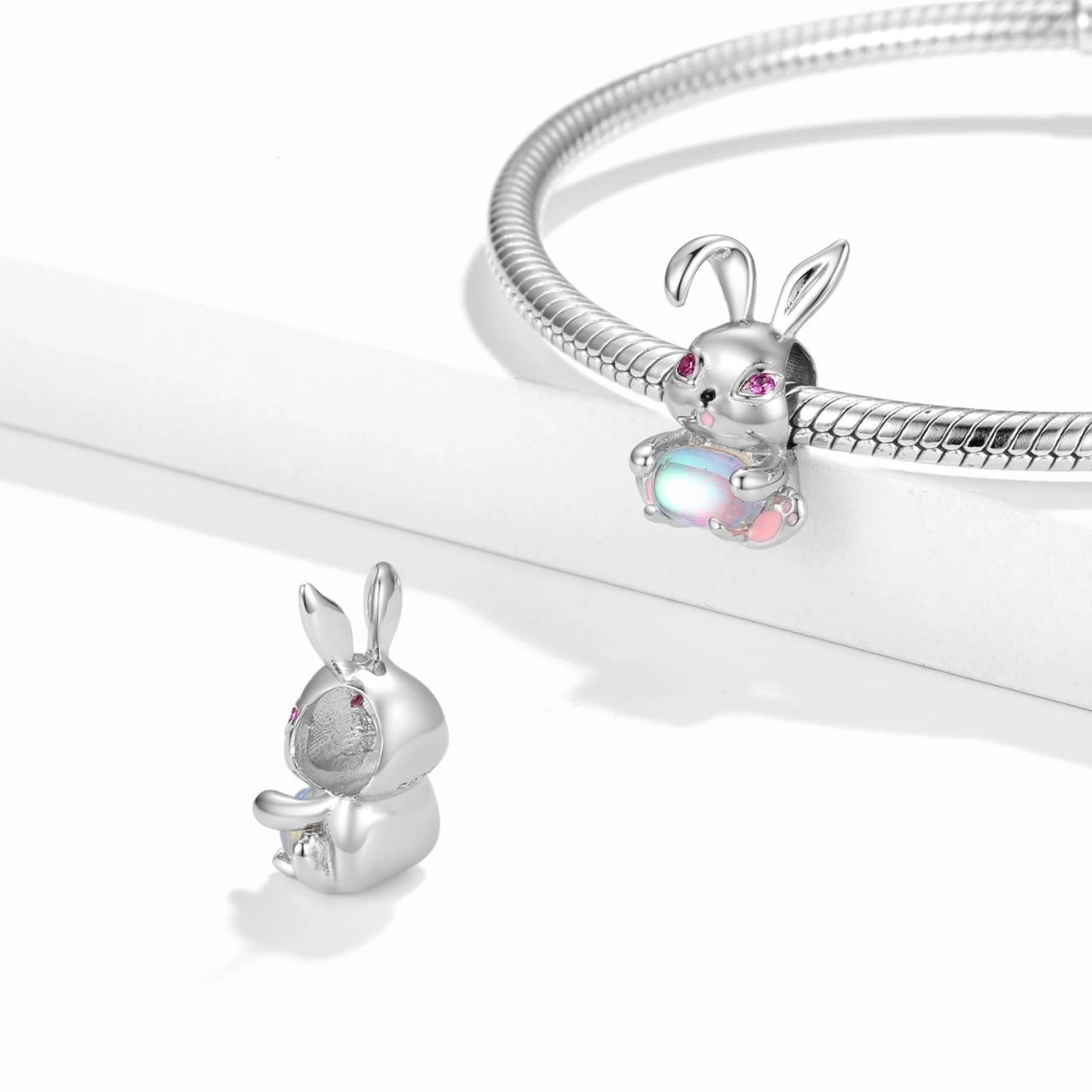 Charm Iepuras Argint 925 Delis | Talisman Norocos - imagine 2