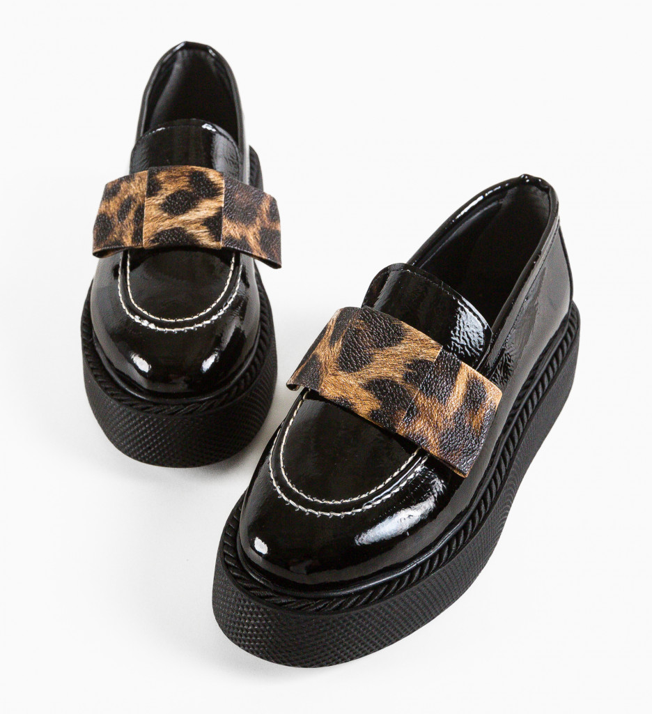 Pantofi Casual Vultis Negri - Confort Stil - imagine 6