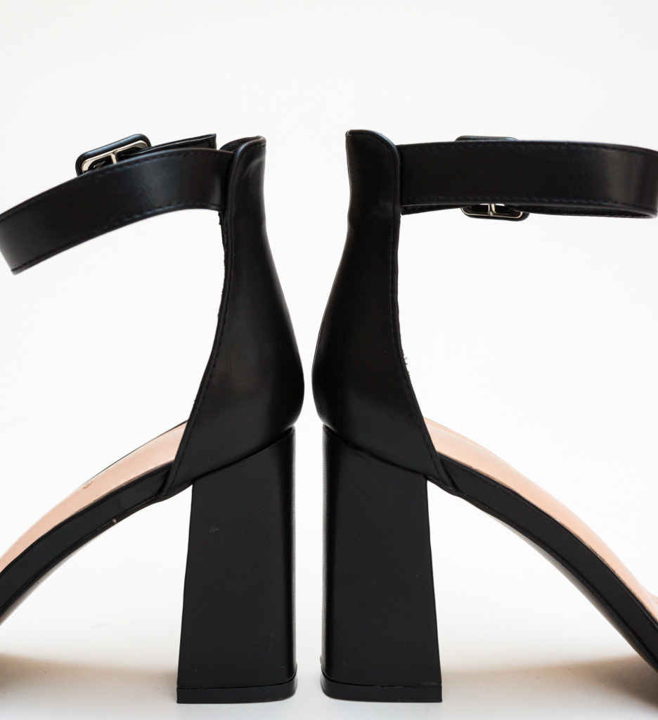 Sandale Dama Gingero Negre cu Toc Elegante - imagine 5