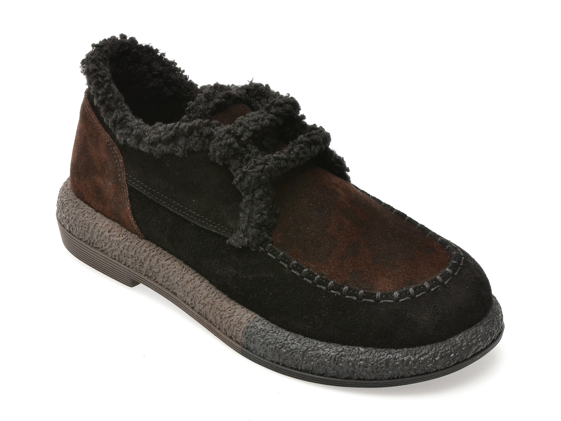 Mocasini Epica negri din piele întoarsă