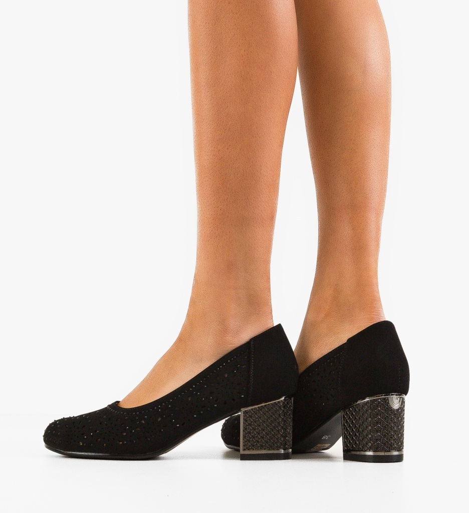 Pantofi Dama Curtis Negri cu Toc Eleganți - imagine 3
