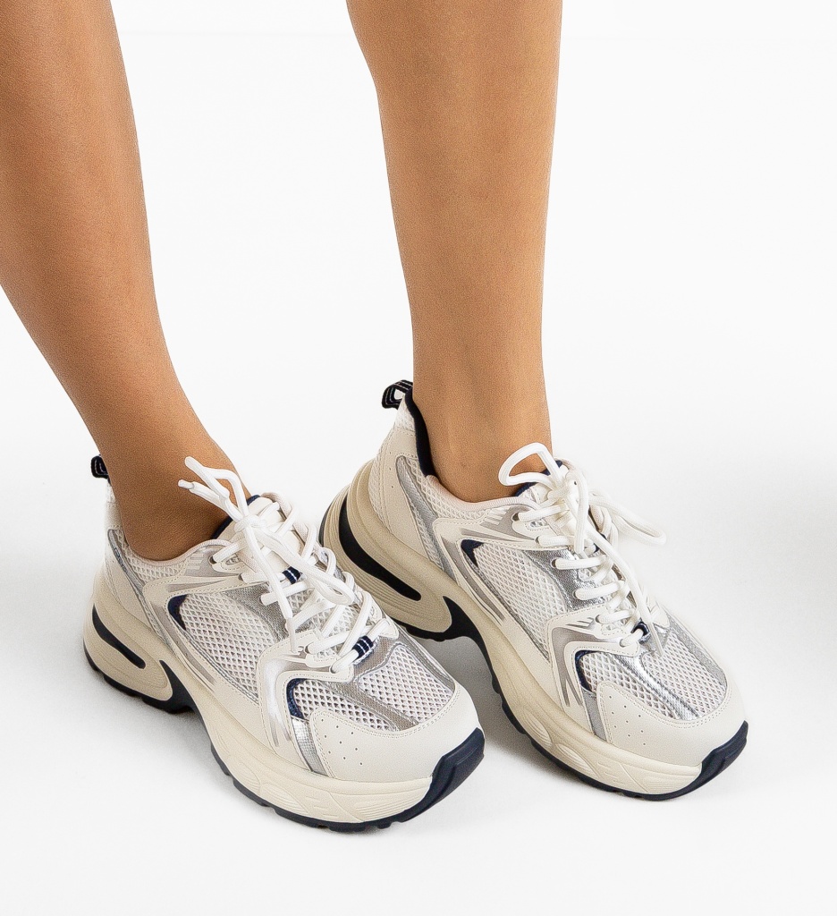Sneakers Dama Floriza Albi 2 | Confort și Stil - imagine 2