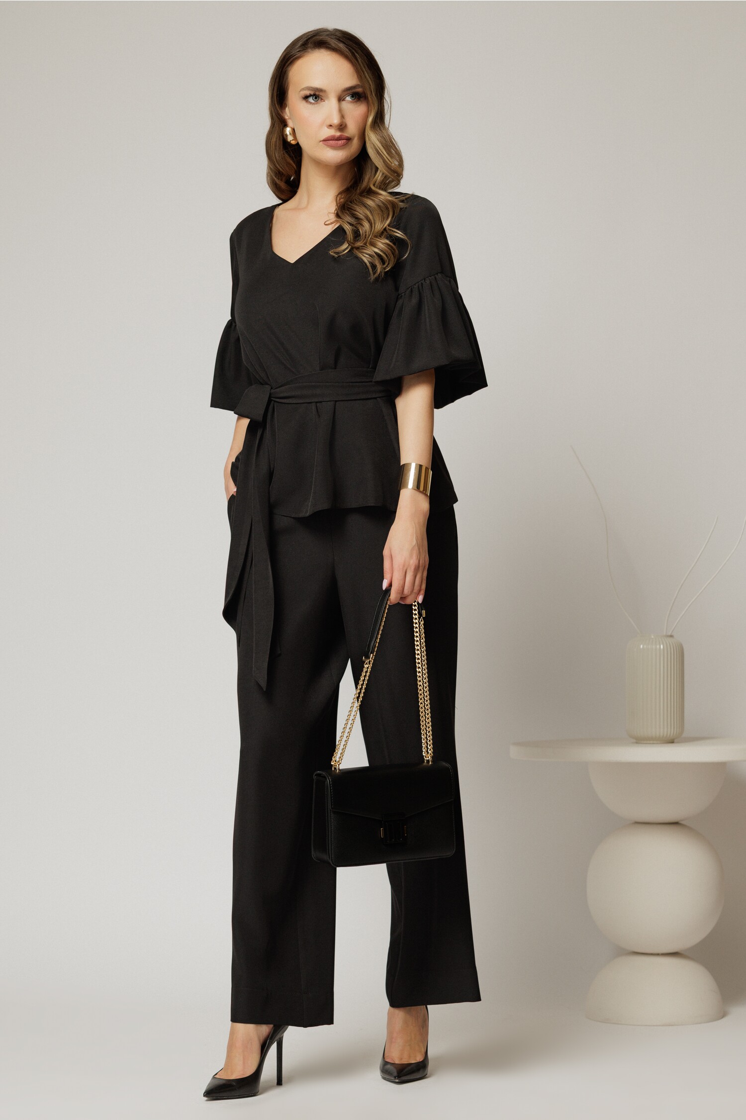 Compleu DY Fashion Negru Viscosă Croi Lejer