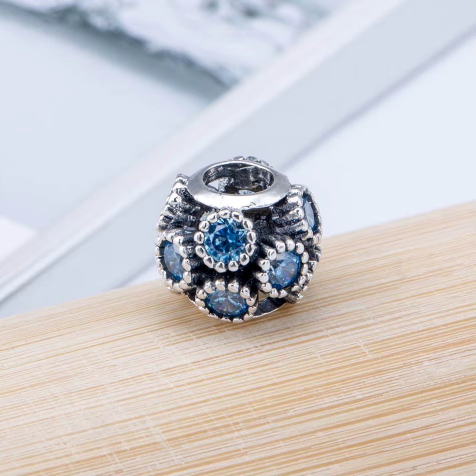 Charm Argint Amanda JW1119 Rotund Placat Rodiu - imagine 4