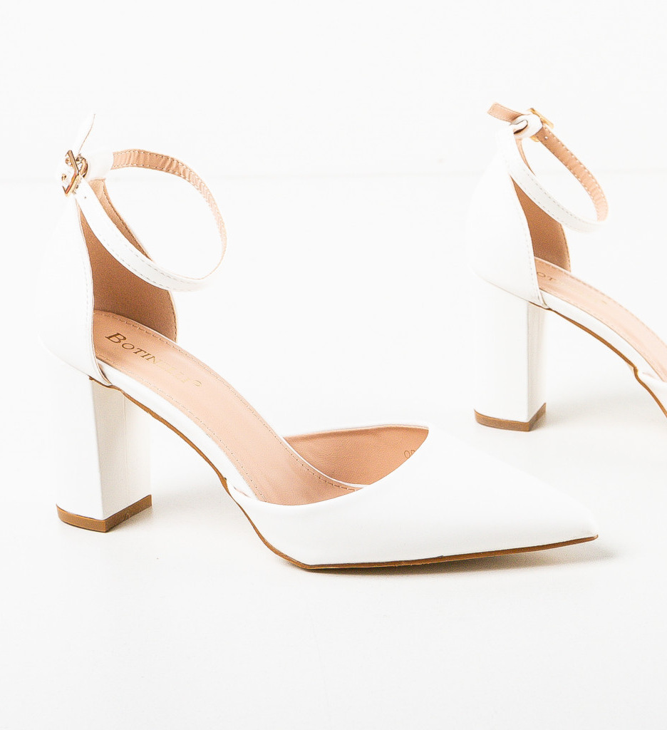 Pantofi cu Toc Swarte Albi - Eleganță Pură - imagine 5