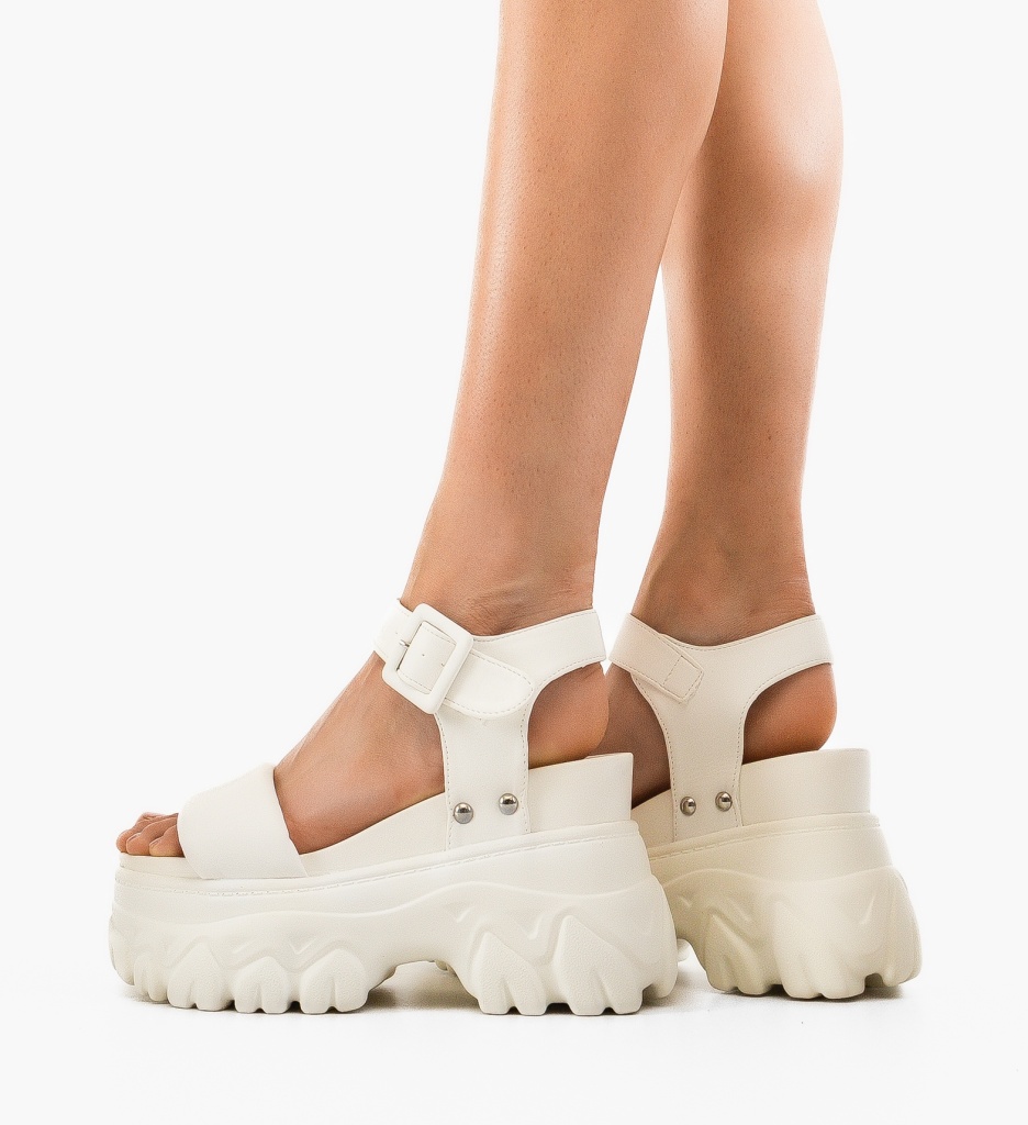 Platforme Dama Glanhe Albe | Stil si Confort - imagine 3
