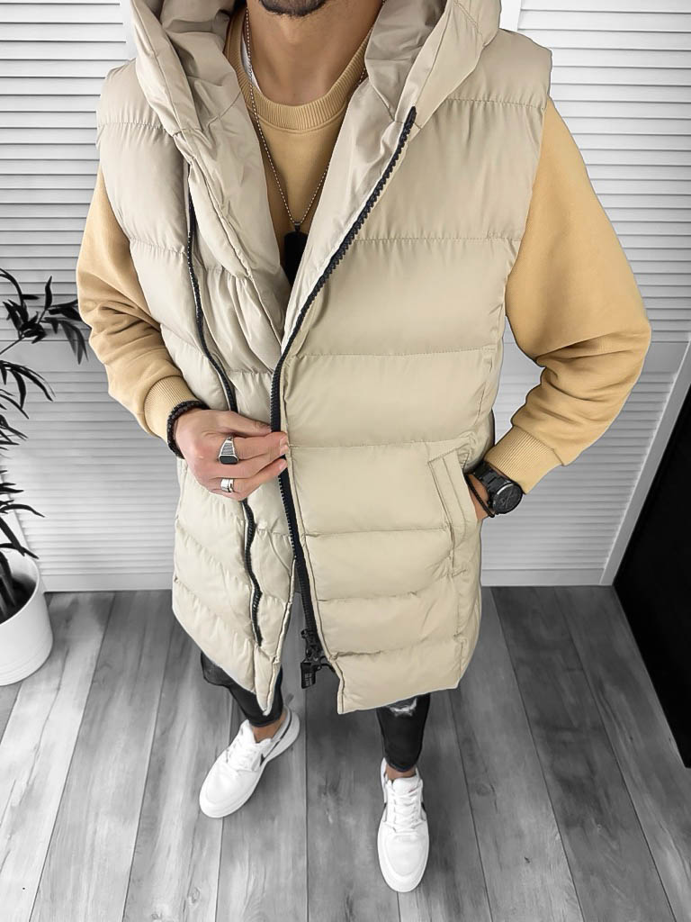 Vesta Barbati Bej Slim Fit Casual