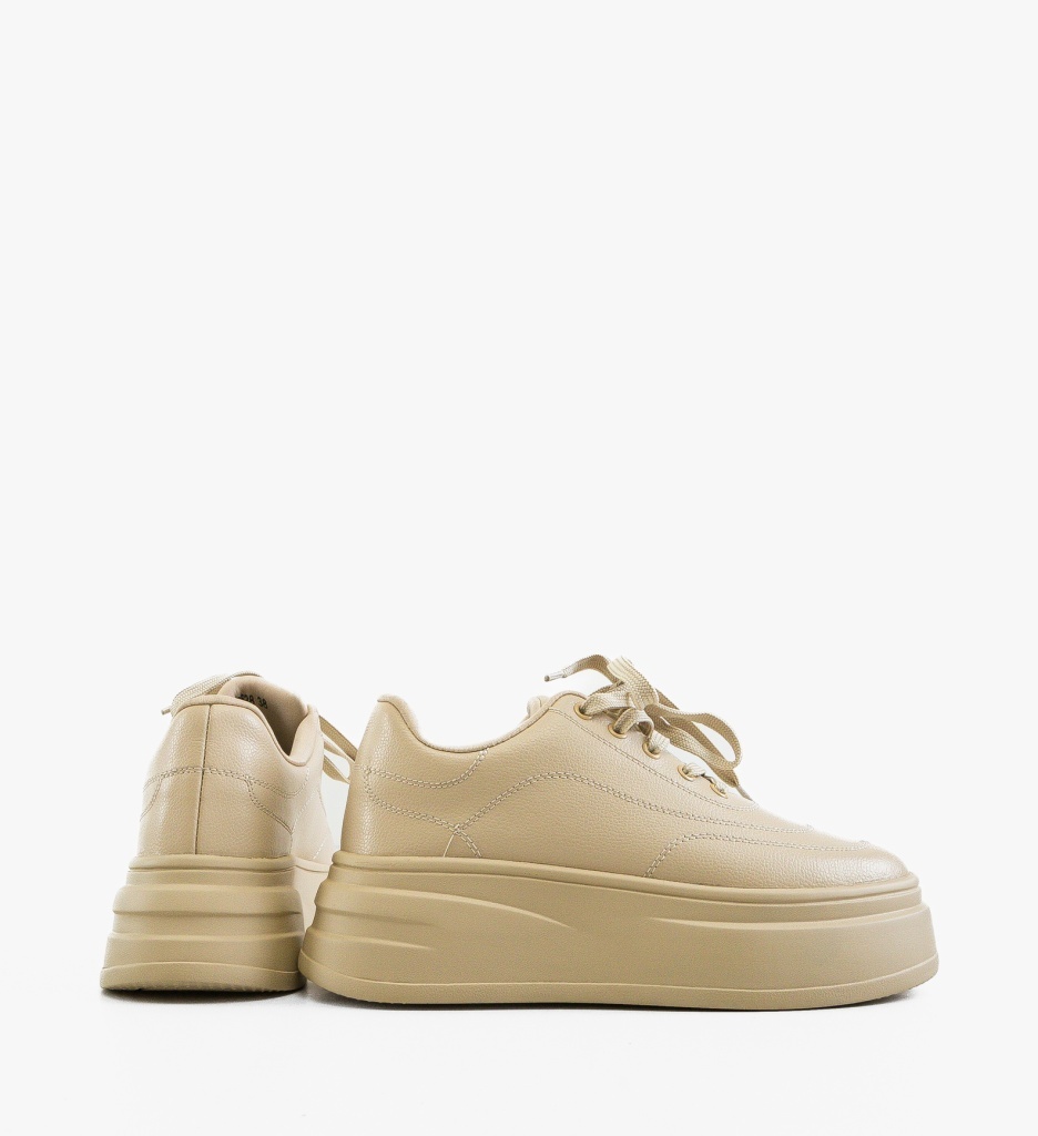 Sneakers Dama Bygdan Bej - Confort Urban - imagine 4