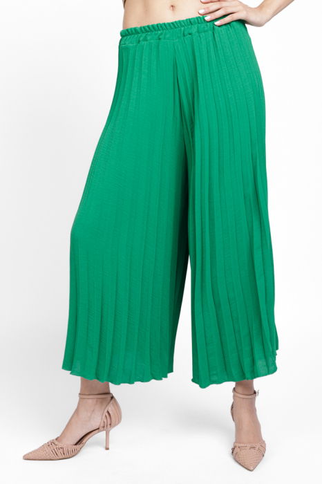 Pantaloni Plisați Verzi Shopika | Confort & Stil