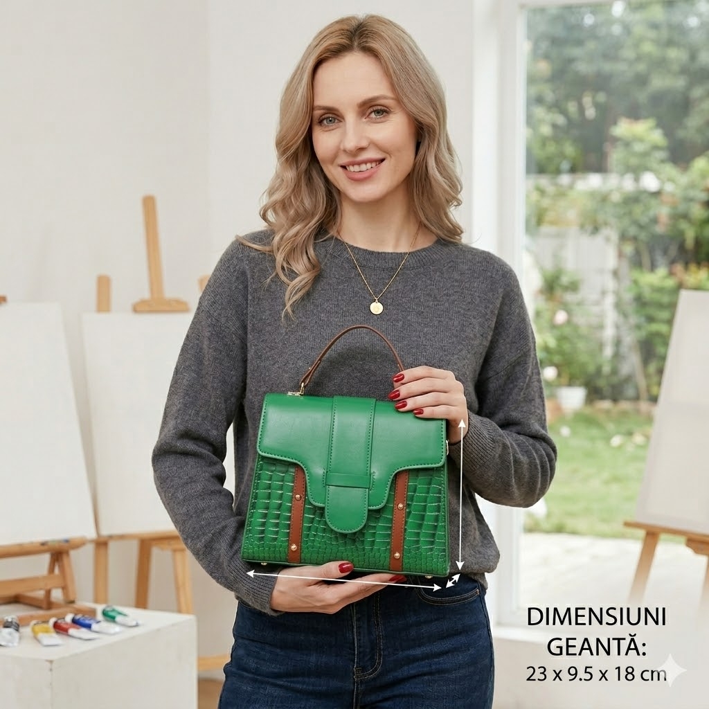 Geanta Dama Delis Verde - Elegantă și Practică - imagine 5