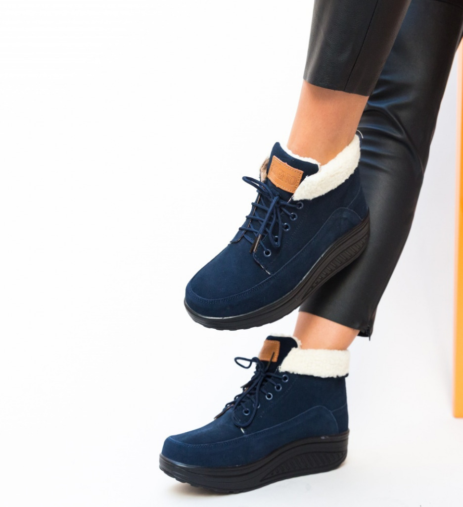 Pantofi Casual Blind Bleumarin - Confort Stilat - imagine 4