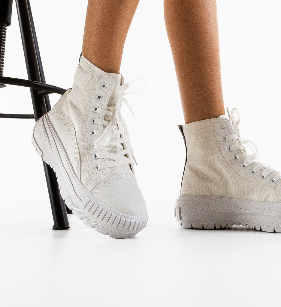 Sneakers Dama Chun Albi - Confort și Stil Urban - imagine 2