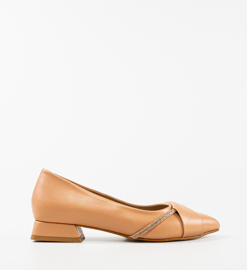 Pantofi Barysan Nude Eleganți cu Toc - imagine 5