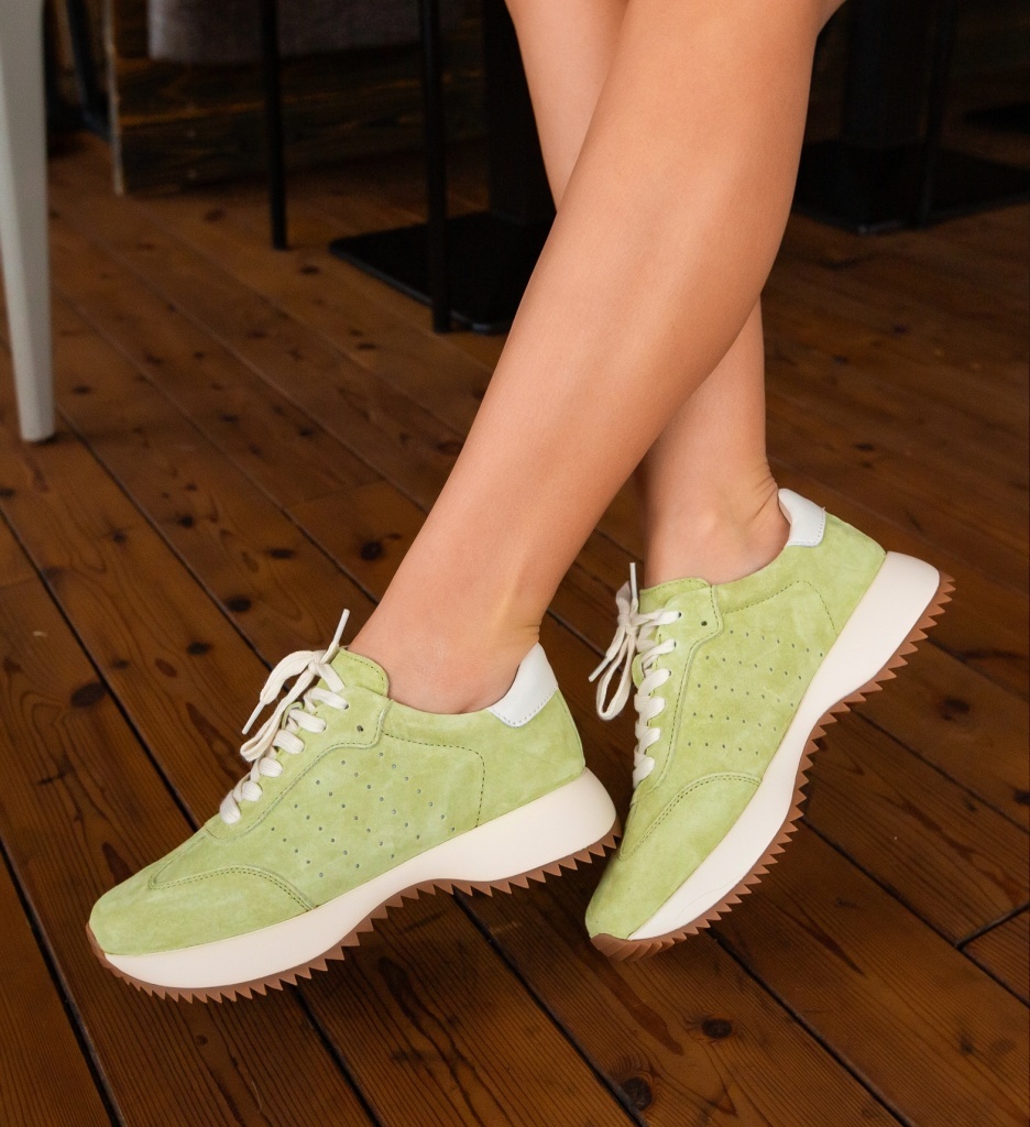 Sneakers Dama Mumbay Verzi - Confort Sport - imagine 3