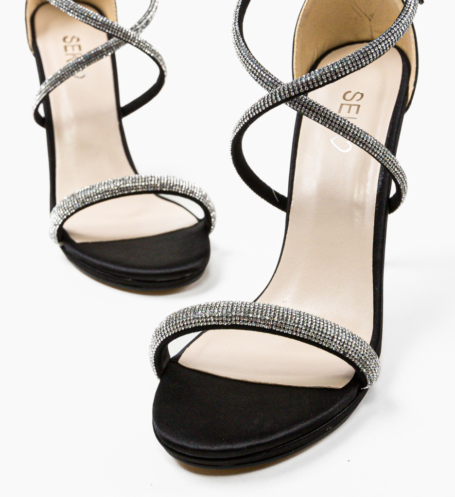 Sandale cu Toc Keef Negri 2 | Eleganță și Stil - imagine 4