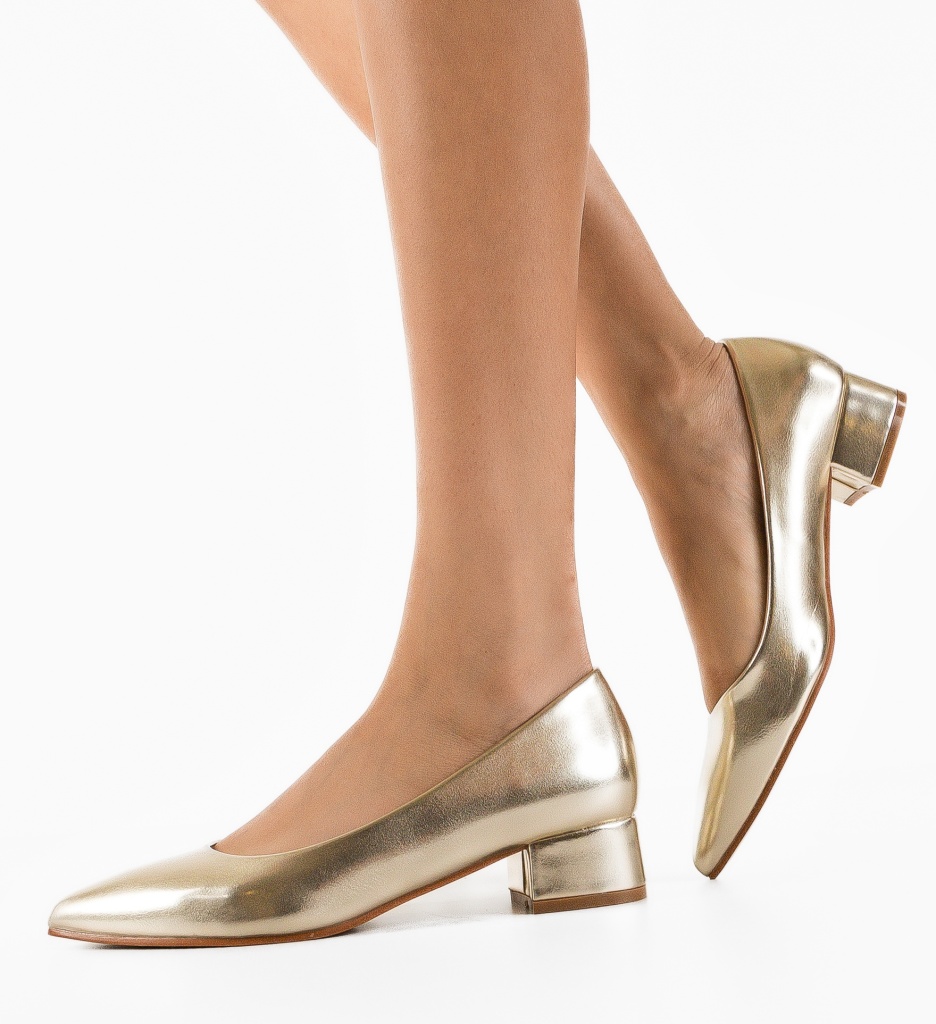 Pantofi Dama Jejana Aurii cu Toc Elegant - imagine 3