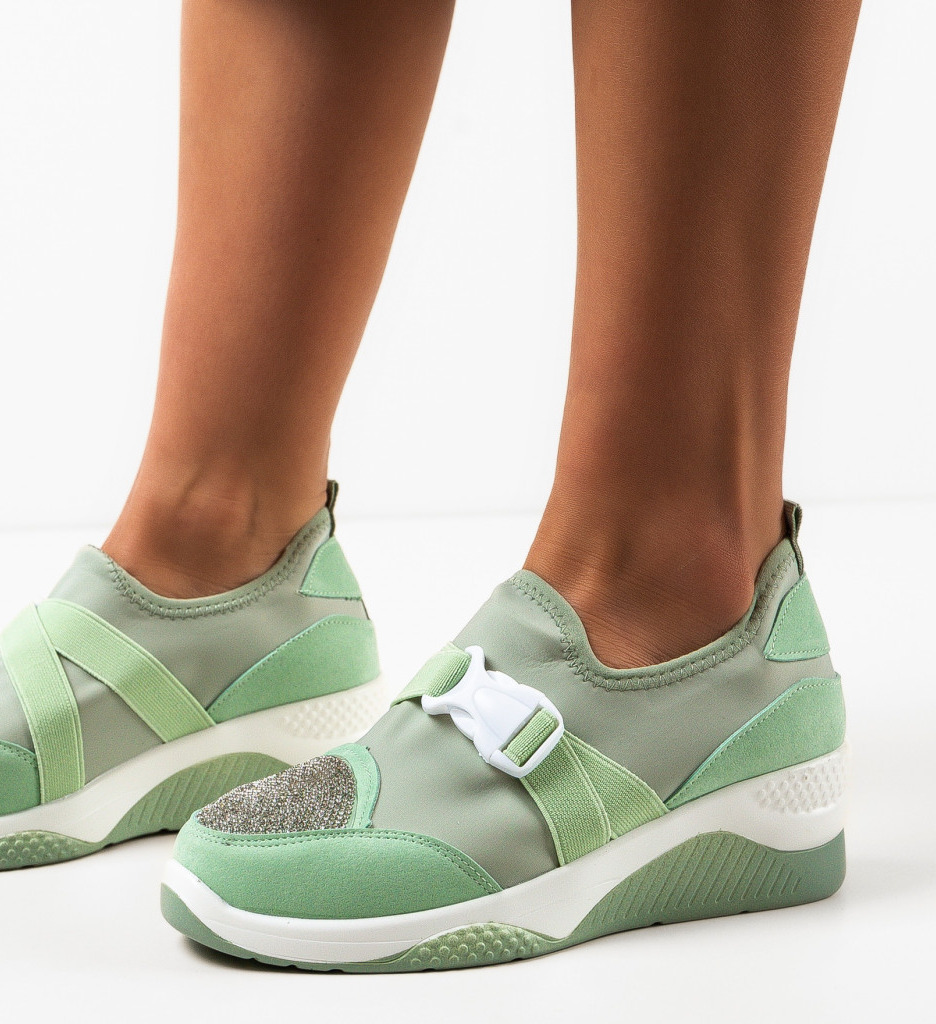 Sneakers Dama Tensive Verzi - Stil și Confort - imagine 3