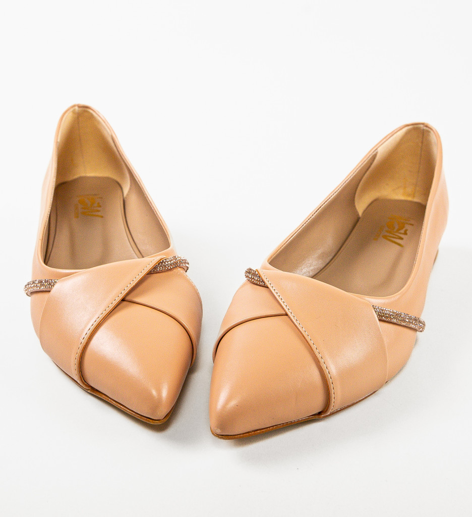 Pantofi Barysan Nude Eleganți cu Toc - imagine 9