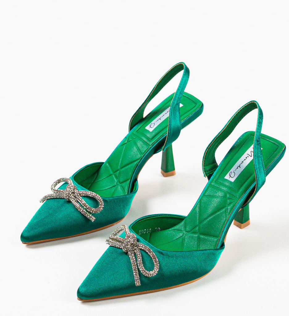 Pantofi Tsholofelo Verzi cu Toc Eleganți - imagine 7