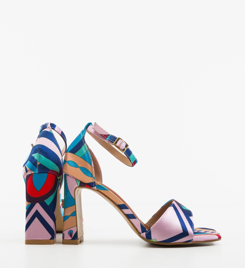 Sandale Dama Gesty Roz Elegante cu Toc - imagine 5