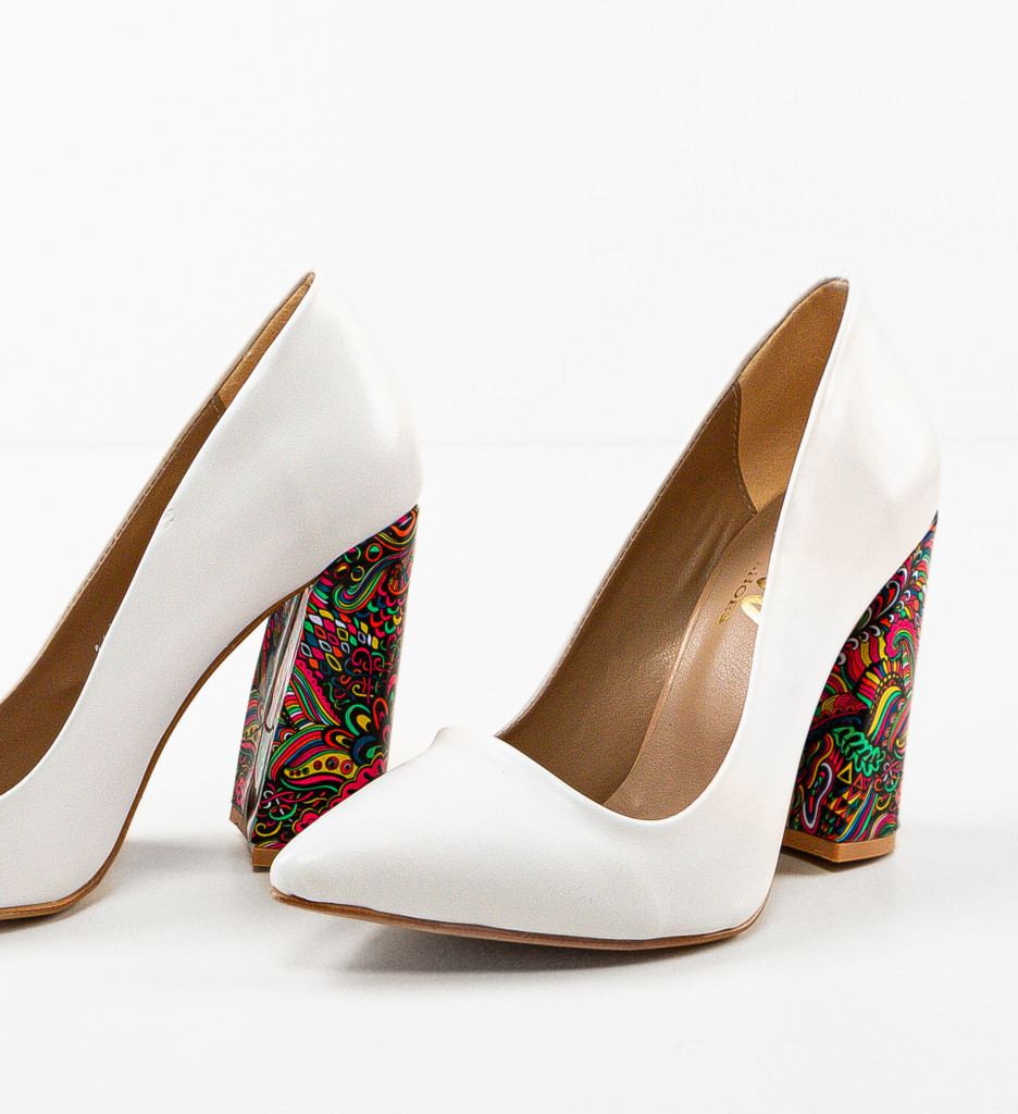 Pantofi Monina Albi - Eleganță și Stil - imagine 5