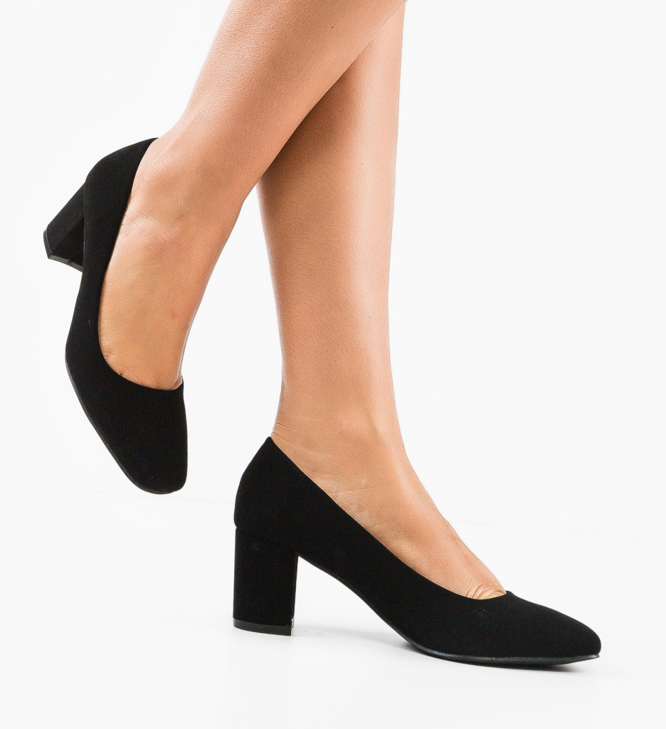 Pantofi dama Hooper Negri cu Toc Stilat - imagine 4