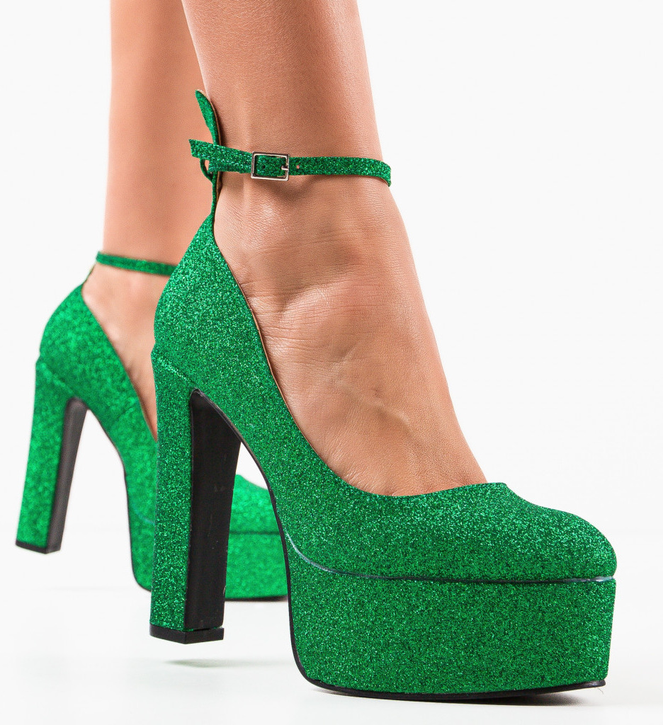 Pantofi Dama Verzi cu Toc - Eleganță Asigurată - imagine 3
