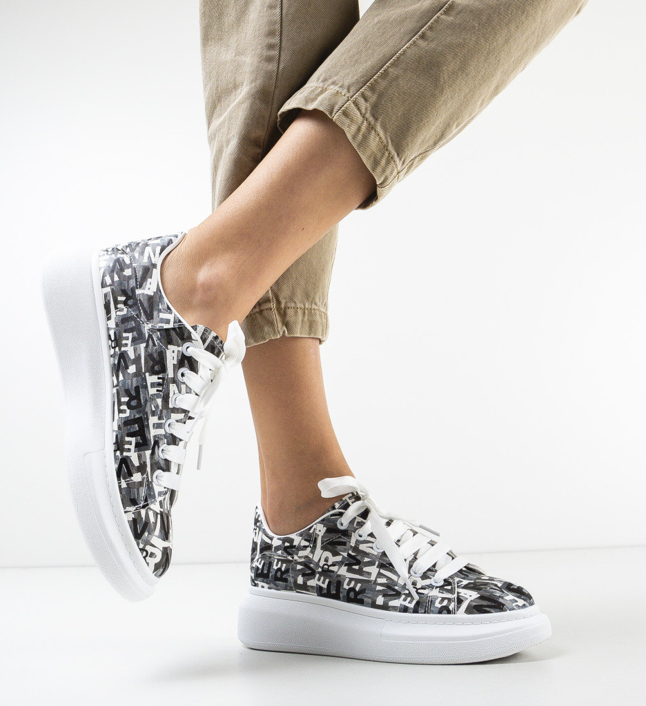 Pantofi Sport Alfabet Negri - Design Unic - imagine 2