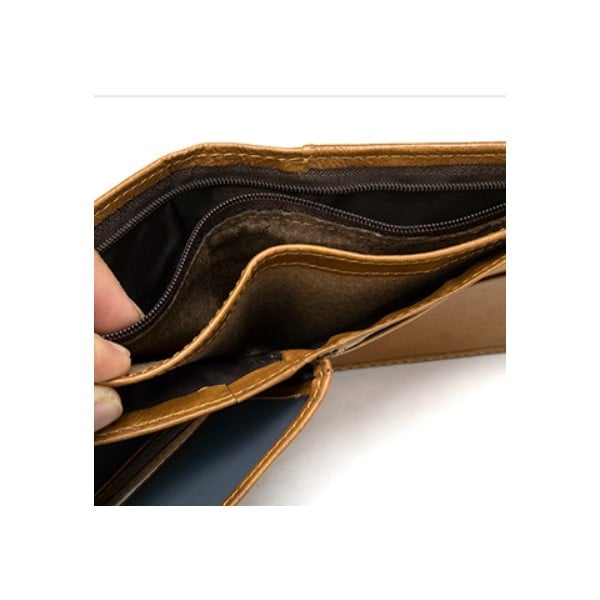 Portofel Barbati Edward Piele Naturala Maro - imagine 3