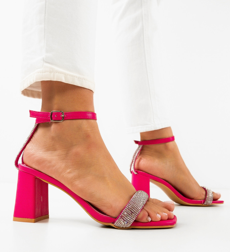 Sandale cu Toc Fuchsia Aqsa | Eleganță Remarcabilă